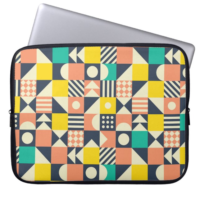 Colorful Geometric Seamless Patroon Laptop Sleeve (Voorkant)
