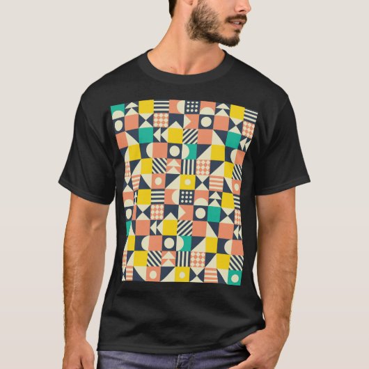 Colorful Geometric Seamless Patroon T-shirt (Voorkant)
