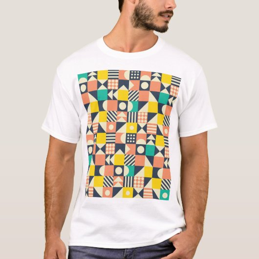 Colorful Geometric Seamless Patroon T-shirt (Voorkant)