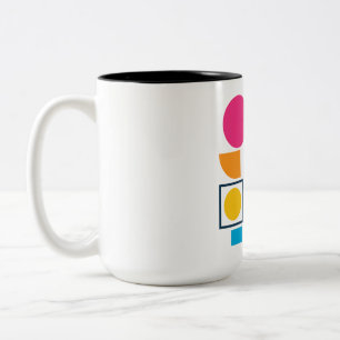 Colorful Geometric Shapes - Abstract Modern Design Tweekleurige Koffiemok