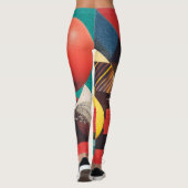 Colorful Geometric Shapes on Red Background Leggings (Achterkant)