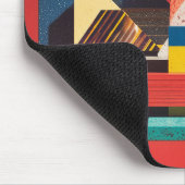 Colorful Geometric Shapes on Red Background Muismat (Hoek)