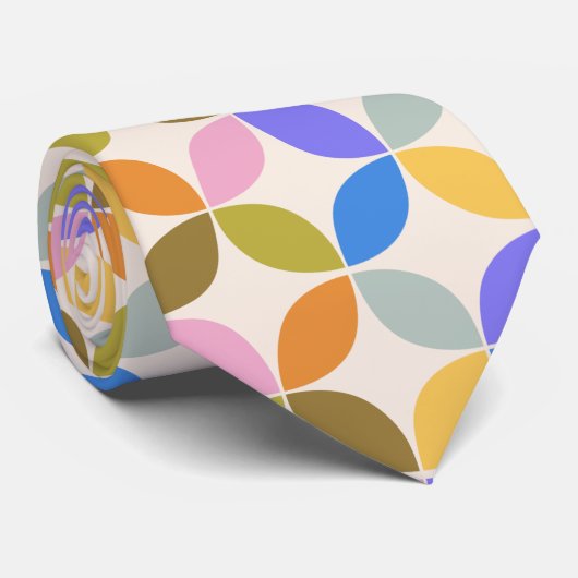 Colorful Geometric Shapes Wedding Stropdas (Opgerold)