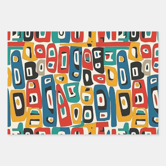 Colorful Geometric Shaptern Inpakpapier Vel (Voorkant)