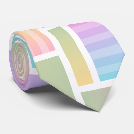 Colorful Geometric Square Patroon Stropdas (Opgerold)