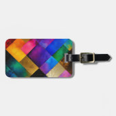 Colorful Geometric Squares Bagagelabel (Voorkant horizontaal)