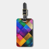 Colorful Geometric Squares Bagagelabel (Voorkant verticaal)