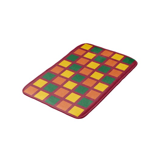 Colorful Geometric Squares Bath Mat (Gekanteld)