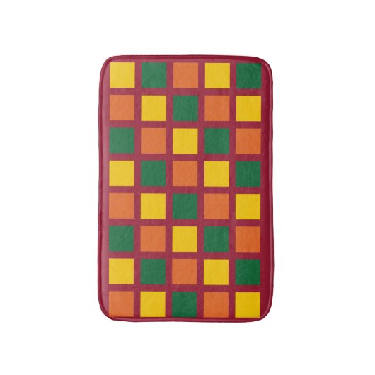 Colorful Geometric Squares Bath Mat (Voorkant Verticaal)
