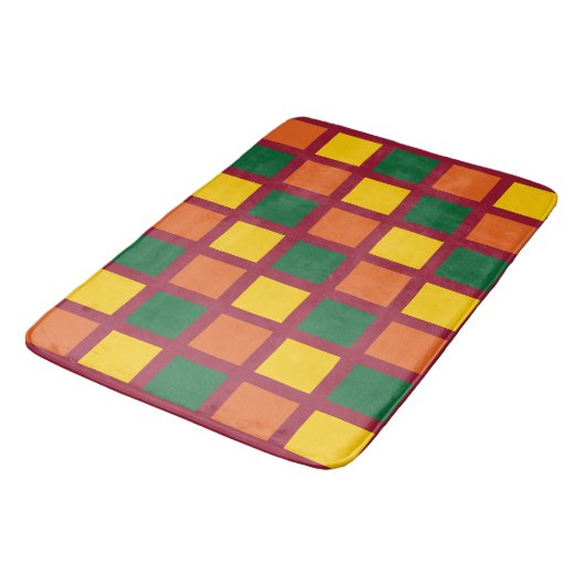 Colorful Geometric Squares Bath Mat (Gekanteld)