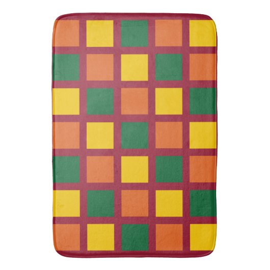 Colorful Geometric Squares Bath Mat (Voorkant Verticaal)