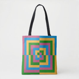 Colorful Geometric Squares Tote Bag