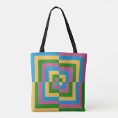 Colorful Geometric Squares Tote Bag (Achterkant)