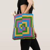 Colorful Geometric Squares Tote Bag (Dichtbij)