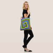Colorful Geometric Squares Tote Bag (Op model)