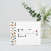 Colorful Geometric Triangle Hearts Weddenschap Briefkaart (Staand voorkant)