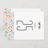 Colorful Geometric Triangle Hearts Weddenschap Briefkaart (Voorkant / Achterkant)