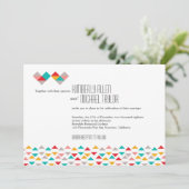 Colorful Geometric Triangle Hearts Weddenschap Kaart (Staand voorkant)