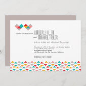 Colorful Geometric Triangle Hearts Weddenschap Kaart (Voorkant / Achterkant)
