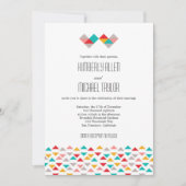 Colorful Geometric Triangle Hearts Weddenschap Kaart (Voorkant)