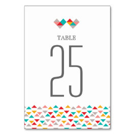 Colorful Geometric Triangle Hearts Weddenschap Kaart