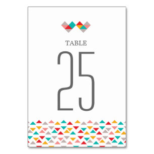 Colorful Geometric Triangle Hearts Weddenschap Kaart