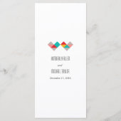 Colorful Geometric Triangle Hearts Weddenschap Menu (Achterkant)