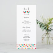 Colorful Geometric Triangle Hearts Weddenschap Menu (Staand voorkant)