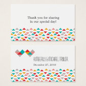 Colorful Geometric Triangle Hearts Weddenschap Visitekaartjes (Voorkant /achterkant)
