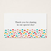 Colorful Geometric Triangle Hearts Weddenschap Visitekaartjes (Voorkant)
