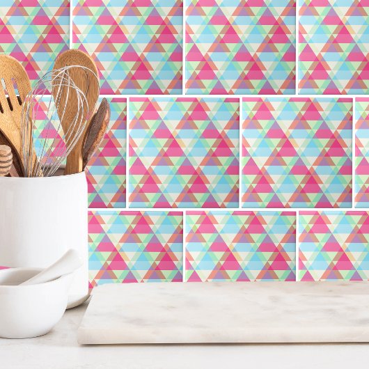 Colorful Geometric Triangle Patroon Tegeltje