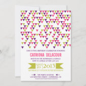 Colorful Geometric Triangles Birthday Invitation Kaart (Voorkant)