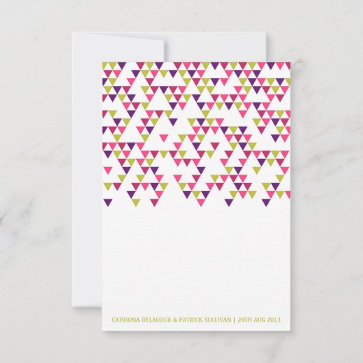 Colorful Geometric Triangles Mod Wedding RSVP Kaar (Achterkant)