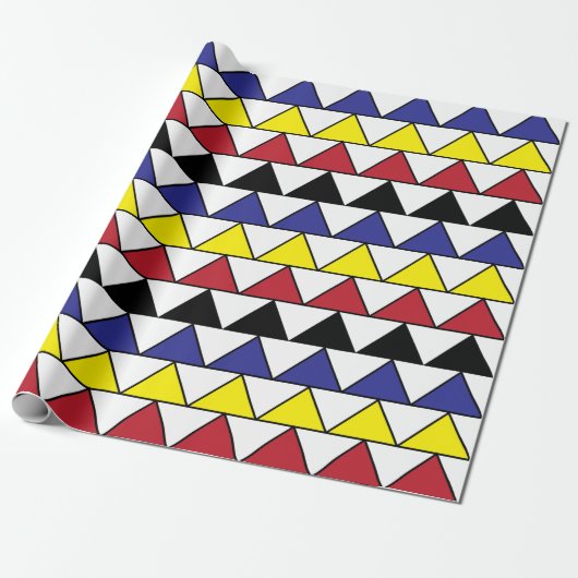 Colorful Geometric Triangles Patroon Cadeaupapier (Uitgerold)