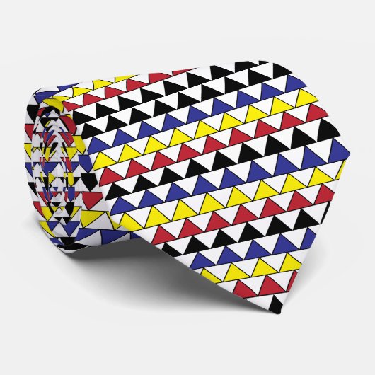 Colorful Geometric Triangles Patroon Stropdas (Opgerold)