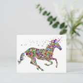 Colorful Geometric Unicorn Briefkaart (Staand voorkant)