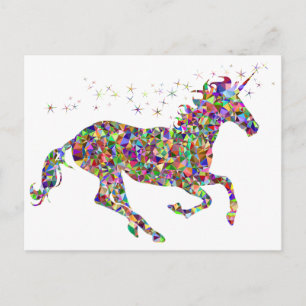 Colorful Geometric Unicorn Briefkaart