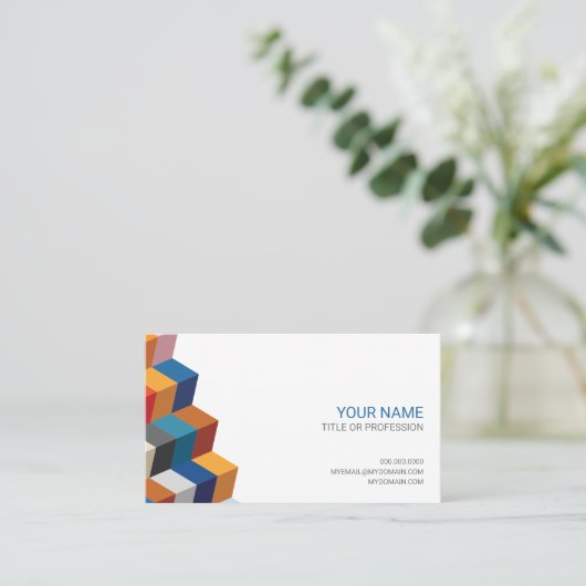 Colorful Geometric Visitekaartje (Staand voorkant)