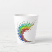 Colorful Geometric Wave Coffee Cup Latte Mok (Voorkant)