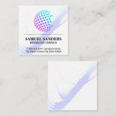 Colorful Geometric Wereldbol Vierkante Visitekaartje (Voorkant / Achterkant)