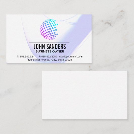Colorful Geometric Wereldbol Visitekaartje (Voorkant / Achterkant)