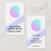 Colorful Geometric Wereldbol Visitekaartje (Voorkant / Achterkant)