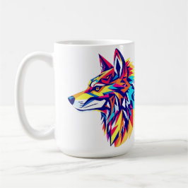 Colorful Geometric Wolf Mug Koffiemok