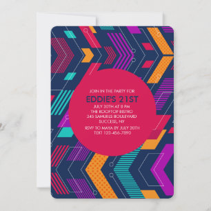 Colorful Geometrics Invitation Kaart