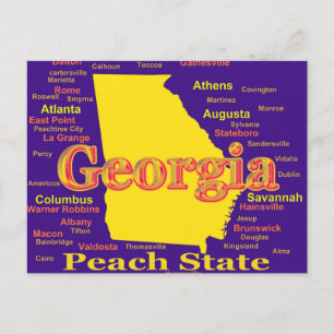 Colorful Georgia State Pride Map Silhouette Briefkaart