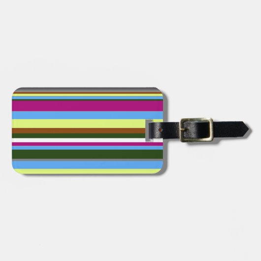 Colorful Gepersonaliseerd Designer Stripe Bagagelabel (Voorkant horizontaal)