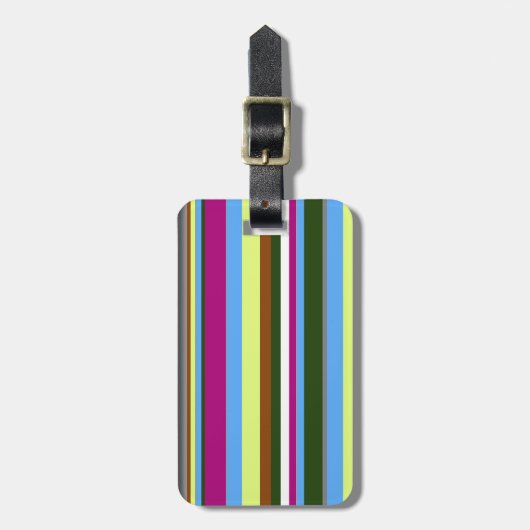 Colorful Gepersonaliseerd Designer Stripe Bagagelabel (Voorkant verticaal)