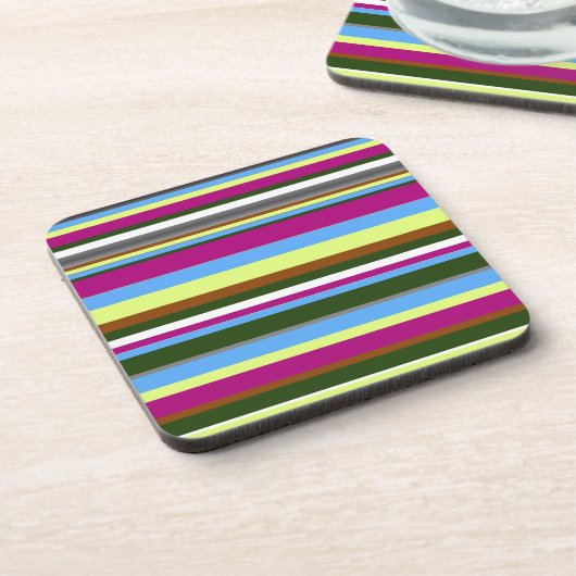 Colorful Gepersonaliseerd Designer Stripe Bier Onderzetter (Linkerzijde)