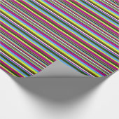 Colorful Gepersonaliseerd Designer Stripe Cadeaupapier (Hoek)