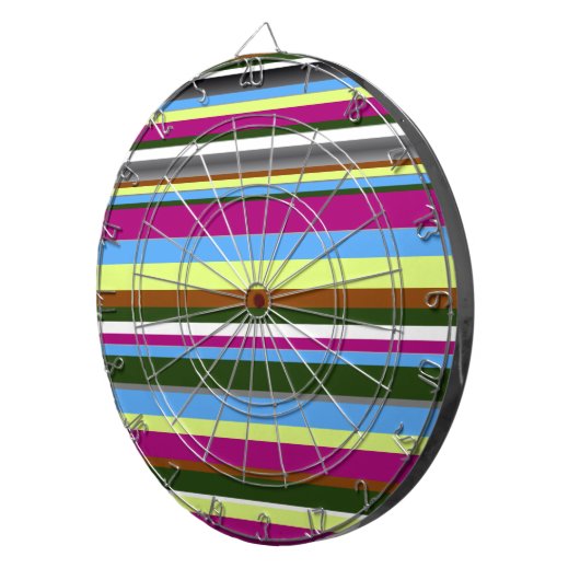 Colorful Gepersonaliseerd Designer Stripe Dartbord (Voorkant Rechts)